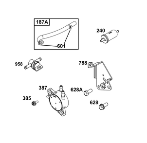 Fuel Supply Group Diagram and Parts List for 386777-3140-G1 200000 - 399999 Briggs and Stratton Engine